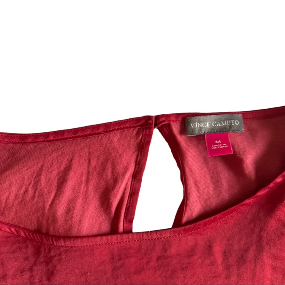 Vince Camuto Red Blouse with flutter sleeve size M - Picture 3 of 4